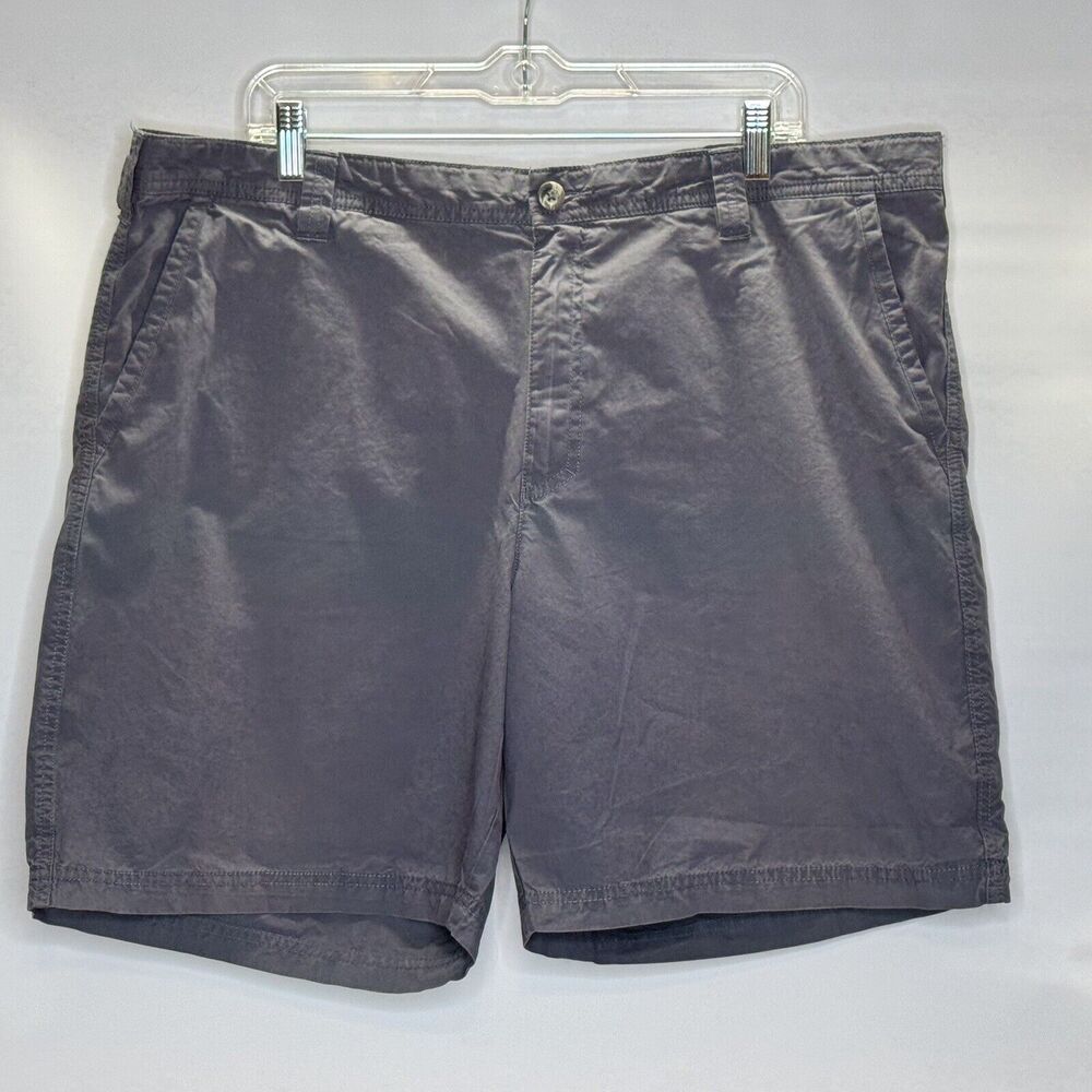 Columbia Mens‎ Chino Shorts 40x8 Dark Gray Cotton Slash Pockets Flat Front